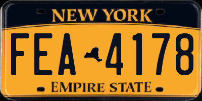 NY license plate FEA4178