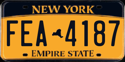 NY license plate FEA4187