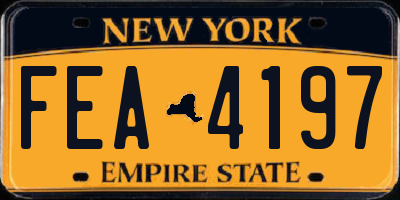 NY license plate FEA4197