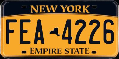 NY license plate FEA4226
