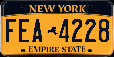 NY license plate FEA4228