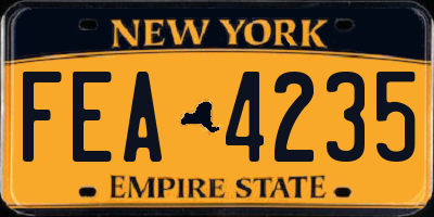 NY license plate FEA4235