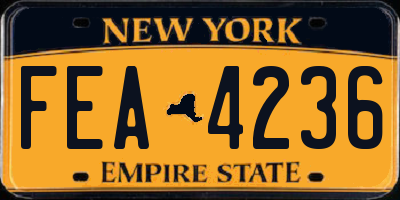 NY license plate FEA4236