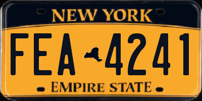 NY license plate FEA4241