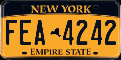 NY license plate FEA4242