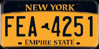 NY license plate FEA4251