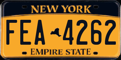 NY license plate FEA4262
