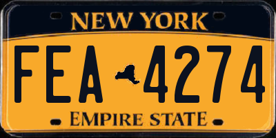 NY license plate FEA4274