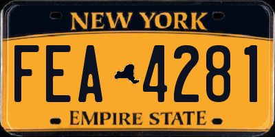 NY license plate FEA4281