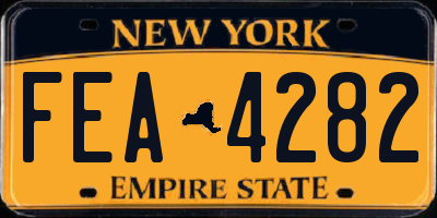 NY license plate FEA4282