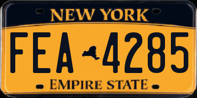 NY license plate FEA4285