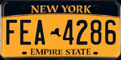NY license plate FEA4286