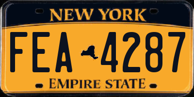 NY license plate FEA4287