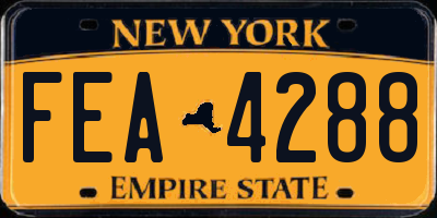 NY license plate FEA4288