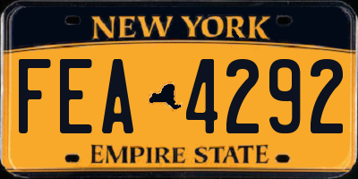 NY license plate FEA4292