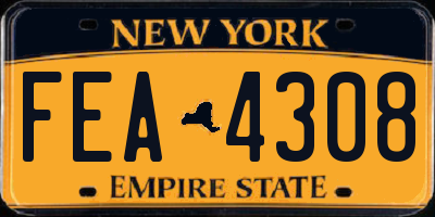 NY license plate FEA4308