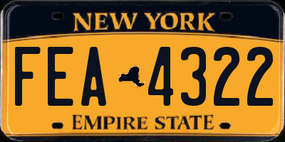 NY license plate FEA4322