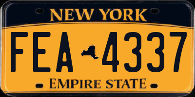 NY license plate FEA4337