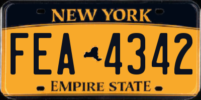 NY license plate FEA4342