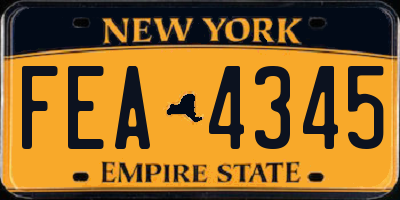 NY license plate FEA4345