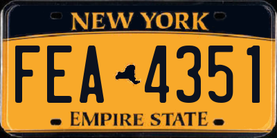 NY license plate FEA4351