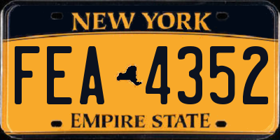 NY license plate FEA4352