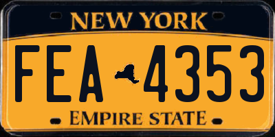 NY license plate FEA4353