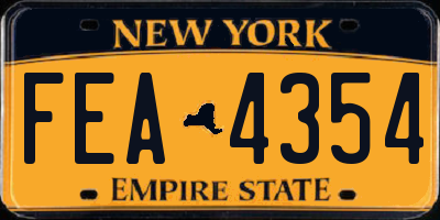 NY license plate FEA4354