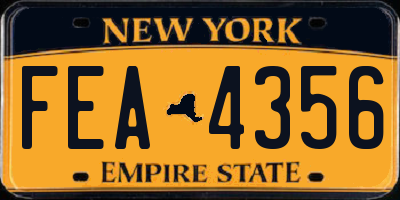 NY license plate FEA4356
