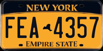 NY license plate FEA4357