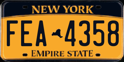 NY license plate FEA4358