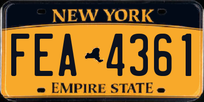 NY license plate FEA4361