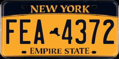 NY license plate FEA4372