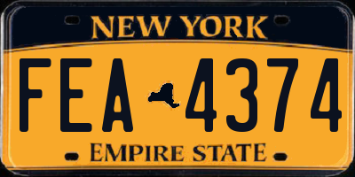 NY license plate FEA4374