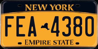 NY license plate FEA4380