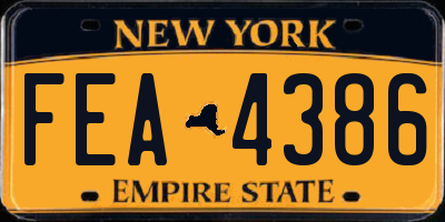 NY license plate FEA4386