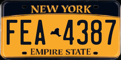 NY license plate FEA4387
