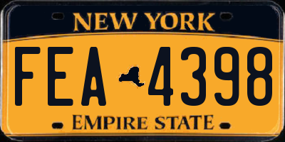 NY license plate FEA4398