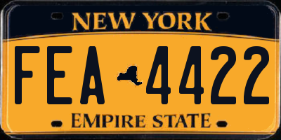 NY license plate FEA4422