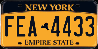 NY license plate FEA4433