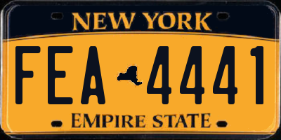 NY license plate FEA4441
