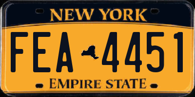 NY license plate FEA4451