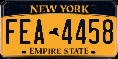 NY license plate FEA4458