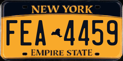 NY license plate FEA4459