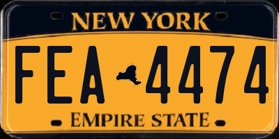 NY license plate FEA4474