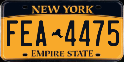 NY license plate FEA4475