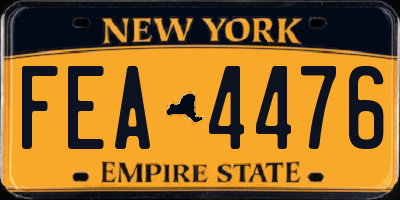NY license plate FEA4476