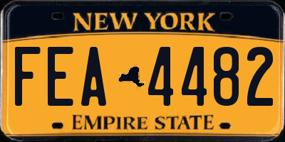 NY license plate FEA4482