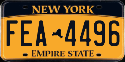 NY license plate FEA4496