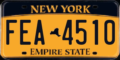 NY license plate FEA4510